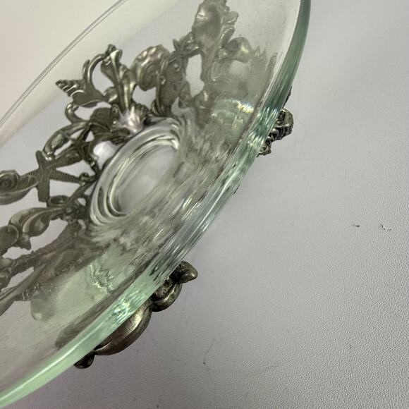 Seagull Canada Pewter Seashell Footed Plate/Bowl Stand Holder With bowl 7” HTF - Picture 10 of 16